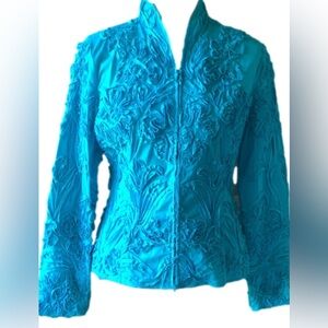 D&Y Blue Textured Women's Jacket